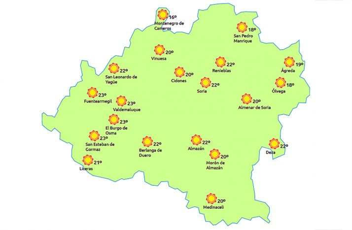 El pronóstico a las 15:00 horas. /eltiempo.es