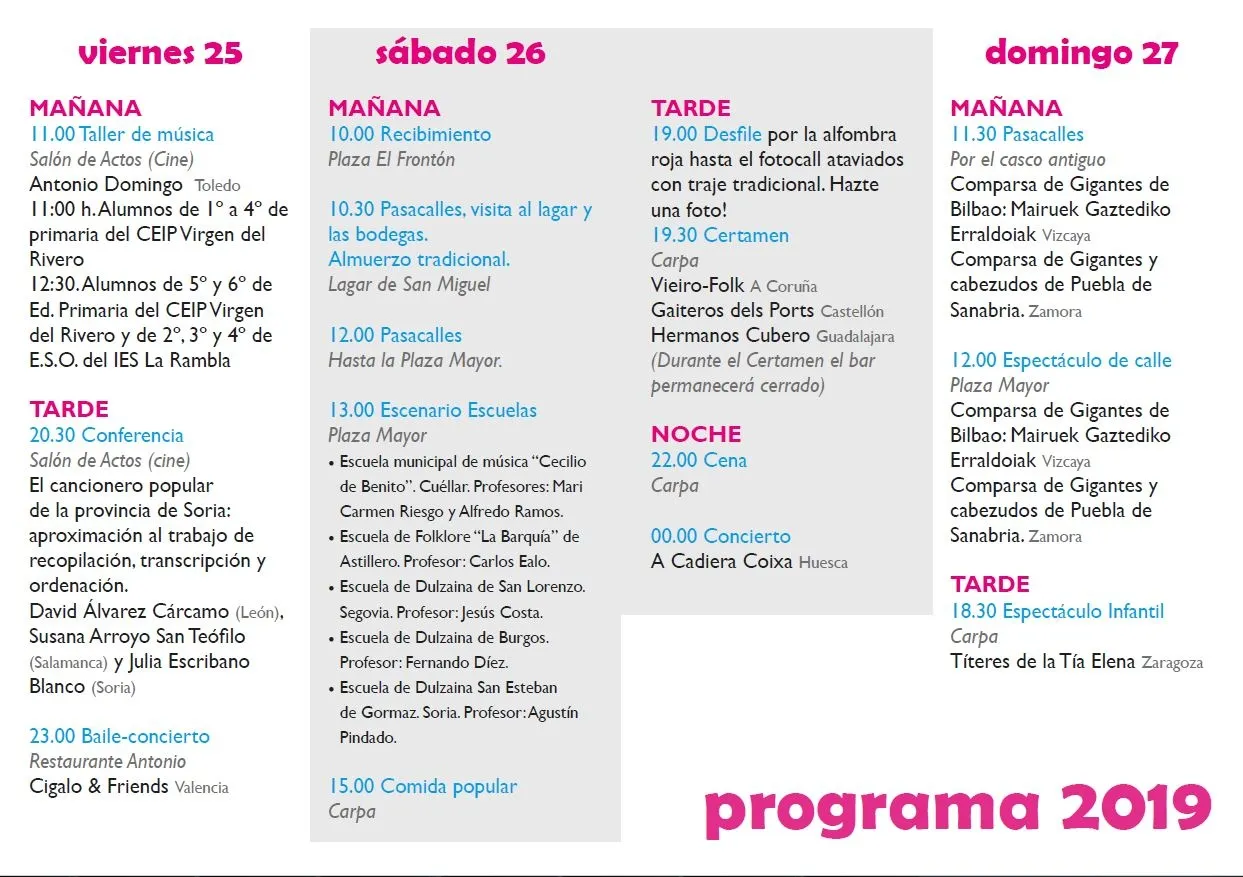 Programación de Aires de Dulzaina.
