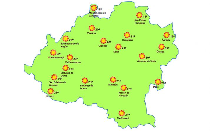 El pronóstico a las 15:00 horas. /eltiempo.es