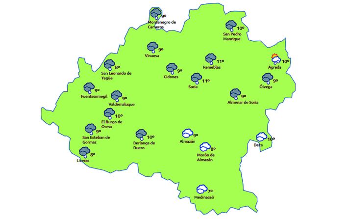 El pronóstico a las 15:00 horas. /eltiempo.es