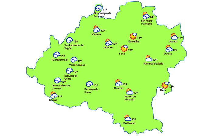 Previsión a las 15:00 horas. /eltiempo.es