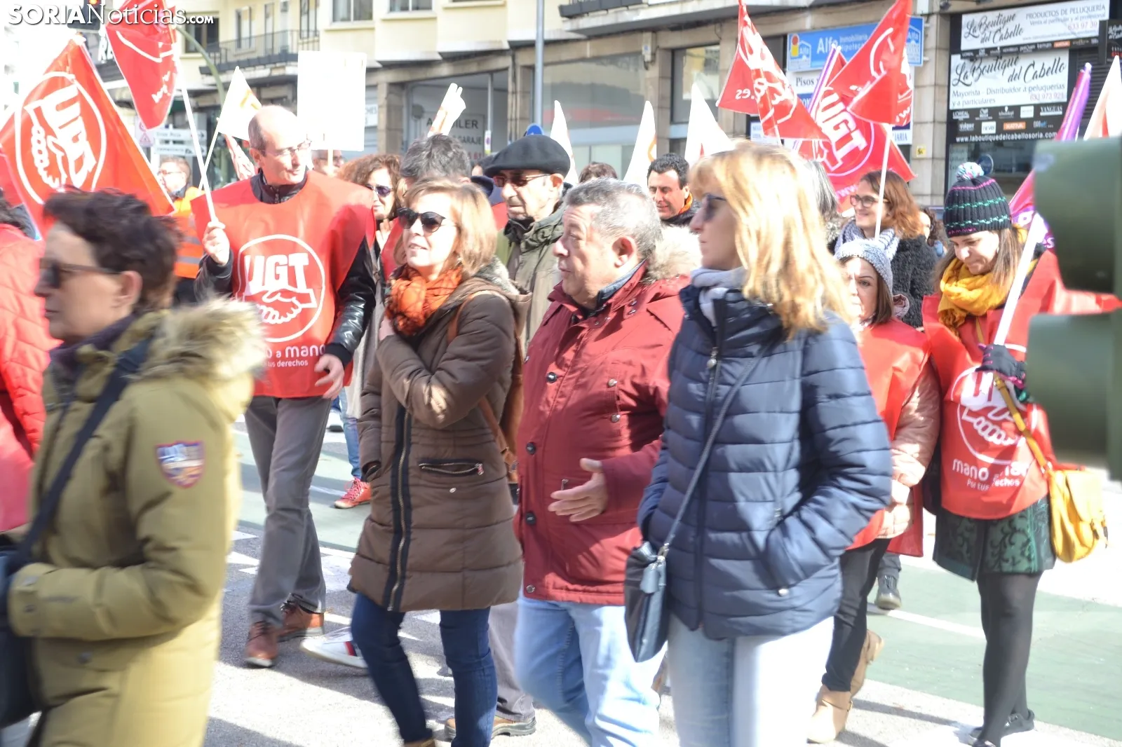 Una imagen de la concentración ante la sede de la Junta en la capital soriana. /SN