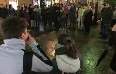 Una imagen de la concentración esta tarde de lunes. 