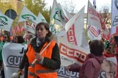 Una imagen de la concentración ante la sede de la Junta en la capital soriana. /SN