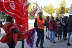 Una imagen de la concentración ante la sede de la Junta en la capital soriana. /SN