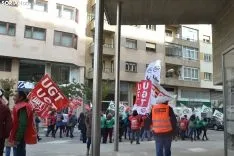 Una imagen de la concentración ante la sede de la Junta en la capital soriana. /SN