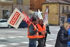 Una imagen de la concentración ante la sede de la Junta en la capital soriana. /SN