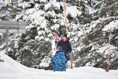 Primer día de nieve en Santa Inés.