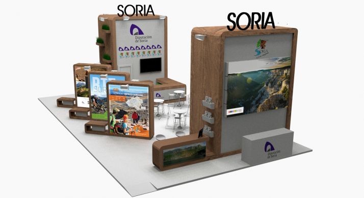 La maqueta del stand de Soria en INTUR 2019. /Dip.