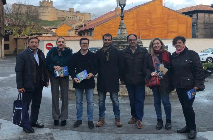 Los candidatos del PP soriano en Berlanga hoy. 