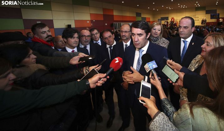 El consejero, ante los medios informativos este miércoles en El Burgo de Osma. /SN