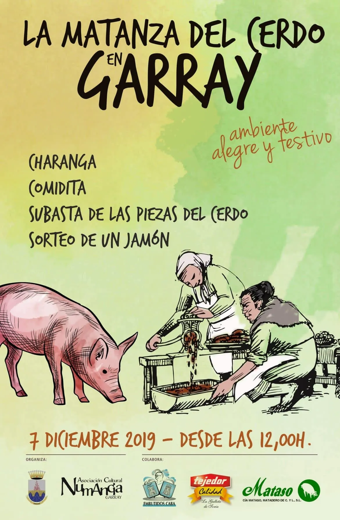Cartel de la matanza en Garray. 