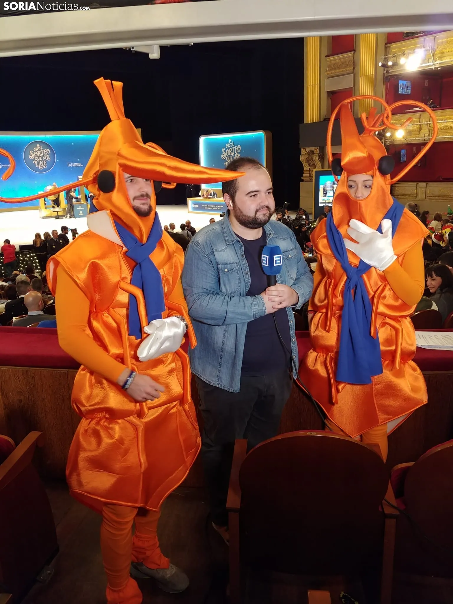 Los langostinos durante el Sorteo de Navidad.