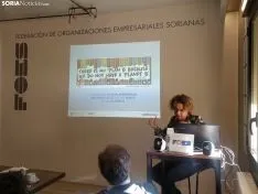 Clara Arpa, hoy, en el desayuno de FOES. SN