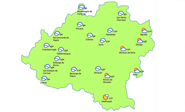 Previsión a las 13:00 horas. /eltiempo.es