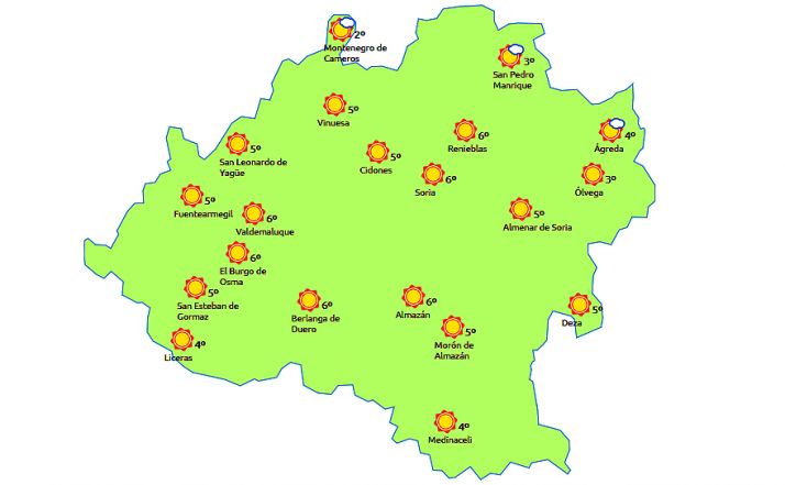 Previsión a las 14:00 horas. /eltiempo.es