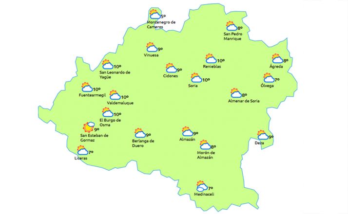 Previsión a las 14:00. /eltiempo.es
