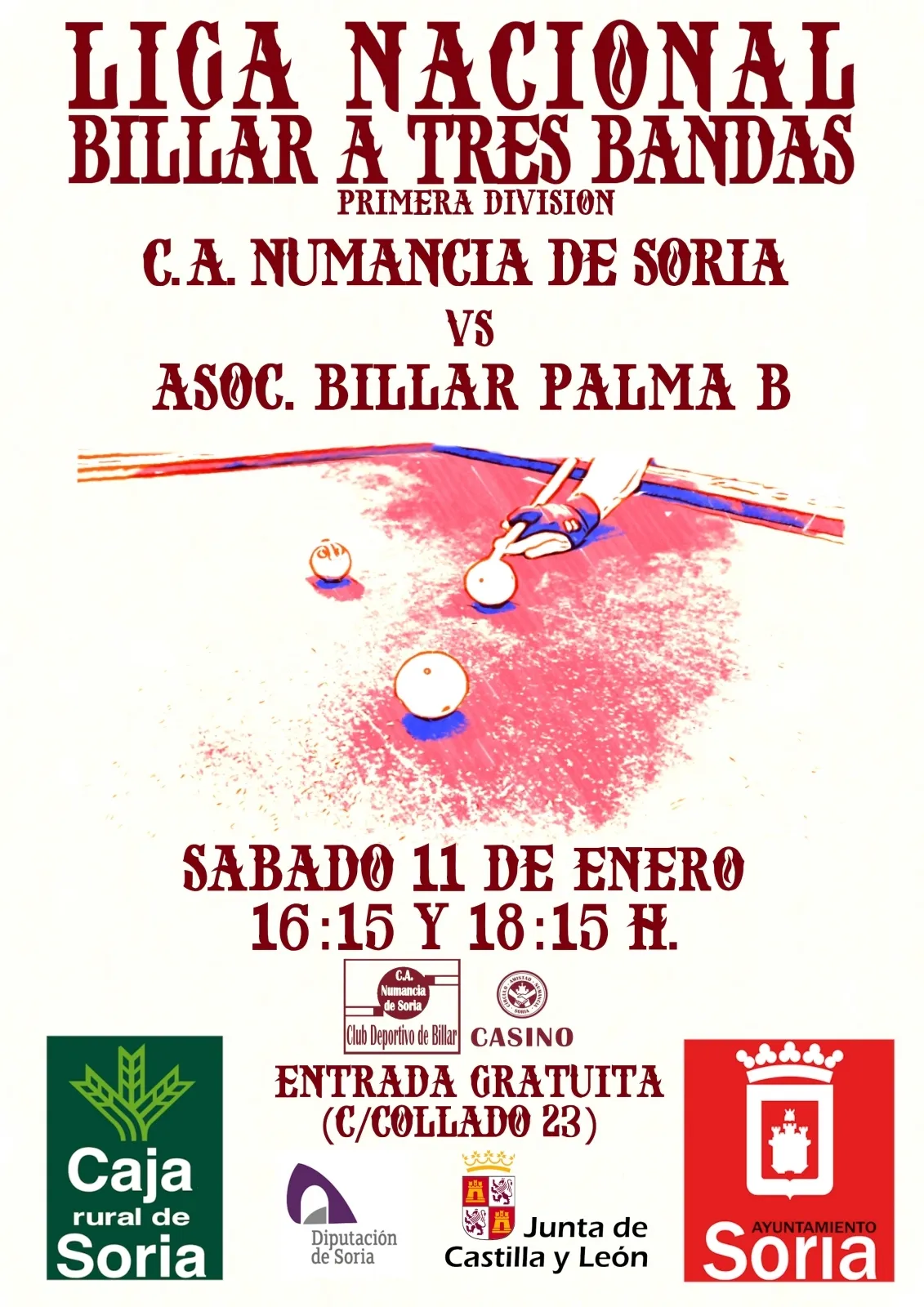 El cartel de la jornada.