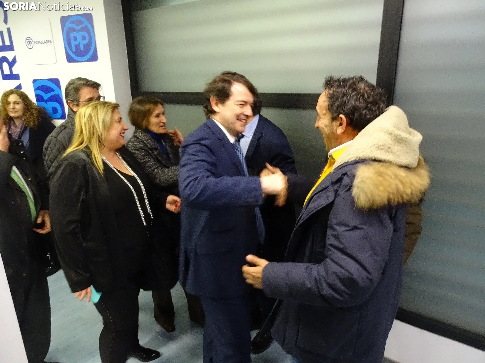 Acto con militantes del PP esta tarde en la sede del partido. /SN