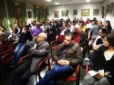 Una imagen de la convocatoria de la plataforma en la Casa de Soria en Madrid. /SoriaYa