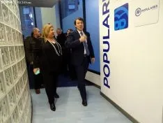 Acto con militantes del PP esta tarde en la sede del partido. /SN