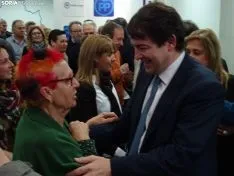 Acto con militantes del PP esta tarde en la sede del partido. /SN
