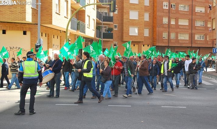 Una manifestación de agricultores y ganaderos en la capital. /SN