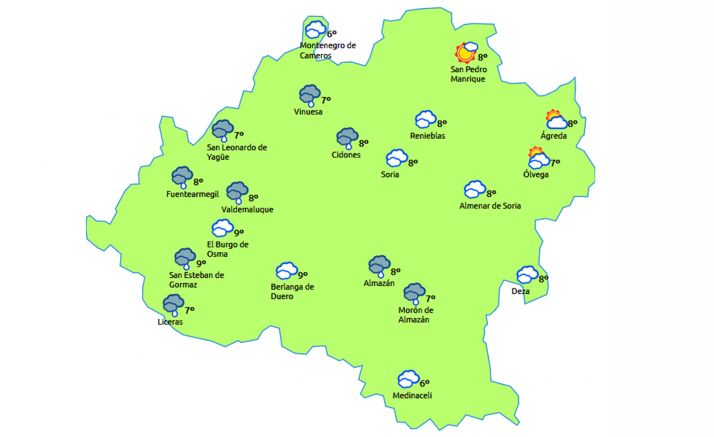 Pronóstico a las 13:00 horas. /eltiempo.es