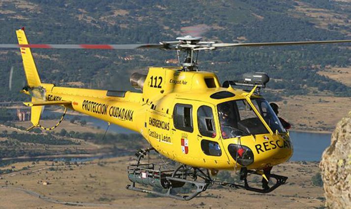 El helicóptero de Protección Civil en una intervención.