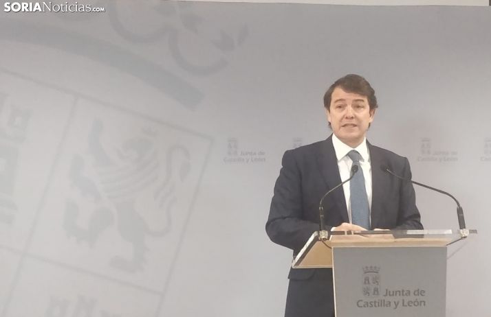 Rueda de prensa de Mañueco en Soria.