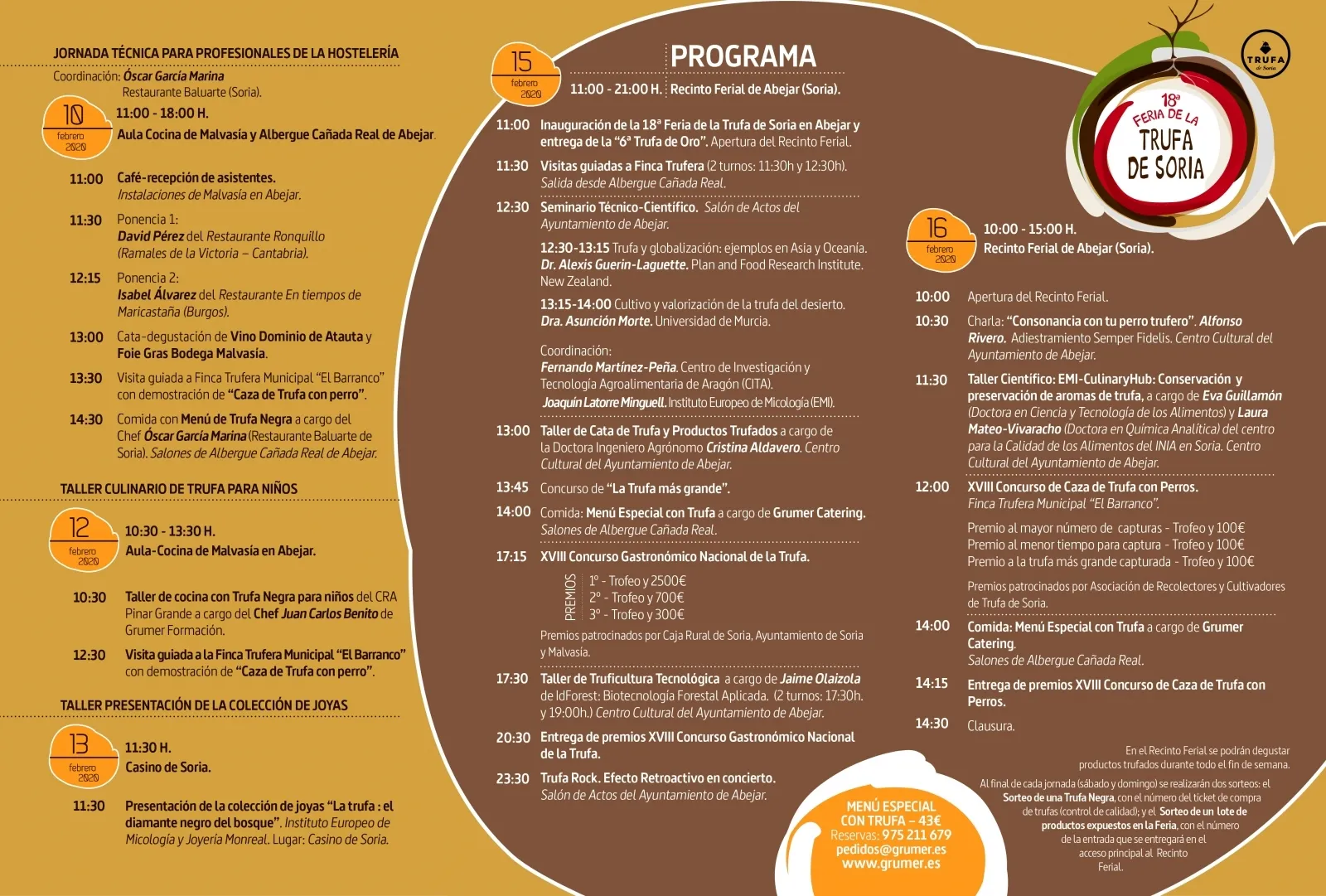 Folleto de la Feria de la Trufa de Soria.
