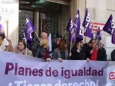 Concentración en CCOO este viernes 7 de febrero.