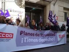 Concentración en CCOO este viernes 7 de febrero.