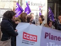 Concentración en CCOO este viernes 7 de febrero.