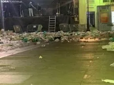 Imagen de la plaza del Tubo después de la fiesta. 