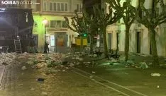Imagen de la plaza del Tubo después de la fiesta. 