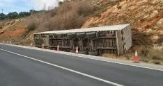 Foto 4 - Abiertos los dos carriles de la carretera SO-20 que hab&iacute;an sido cortados por el vuelco de un cami&oacute;n