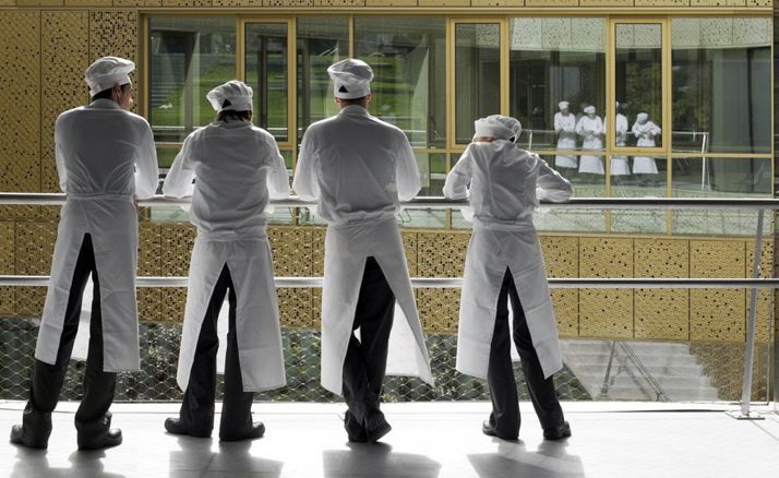 Alumnos de la academia vasca en su centro de estudios. 