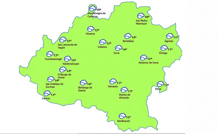 El pronóstico a las 15:00 horas. /eltiempo.es