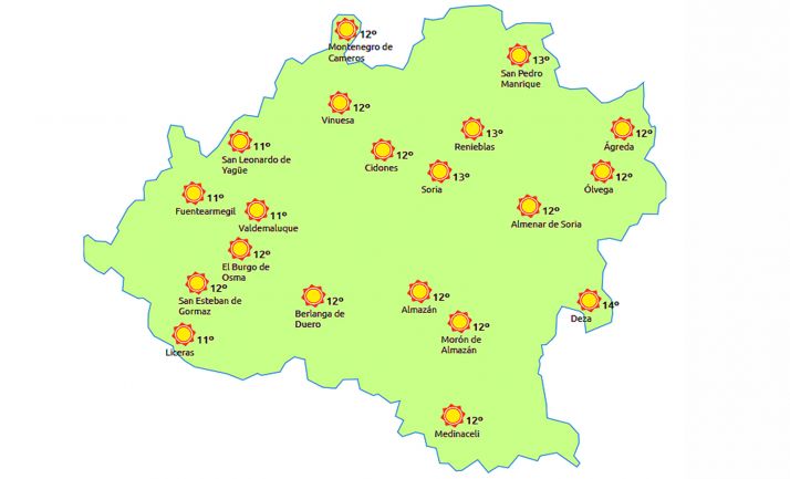Previsión a las 13:00 horas. /eltiempo.es