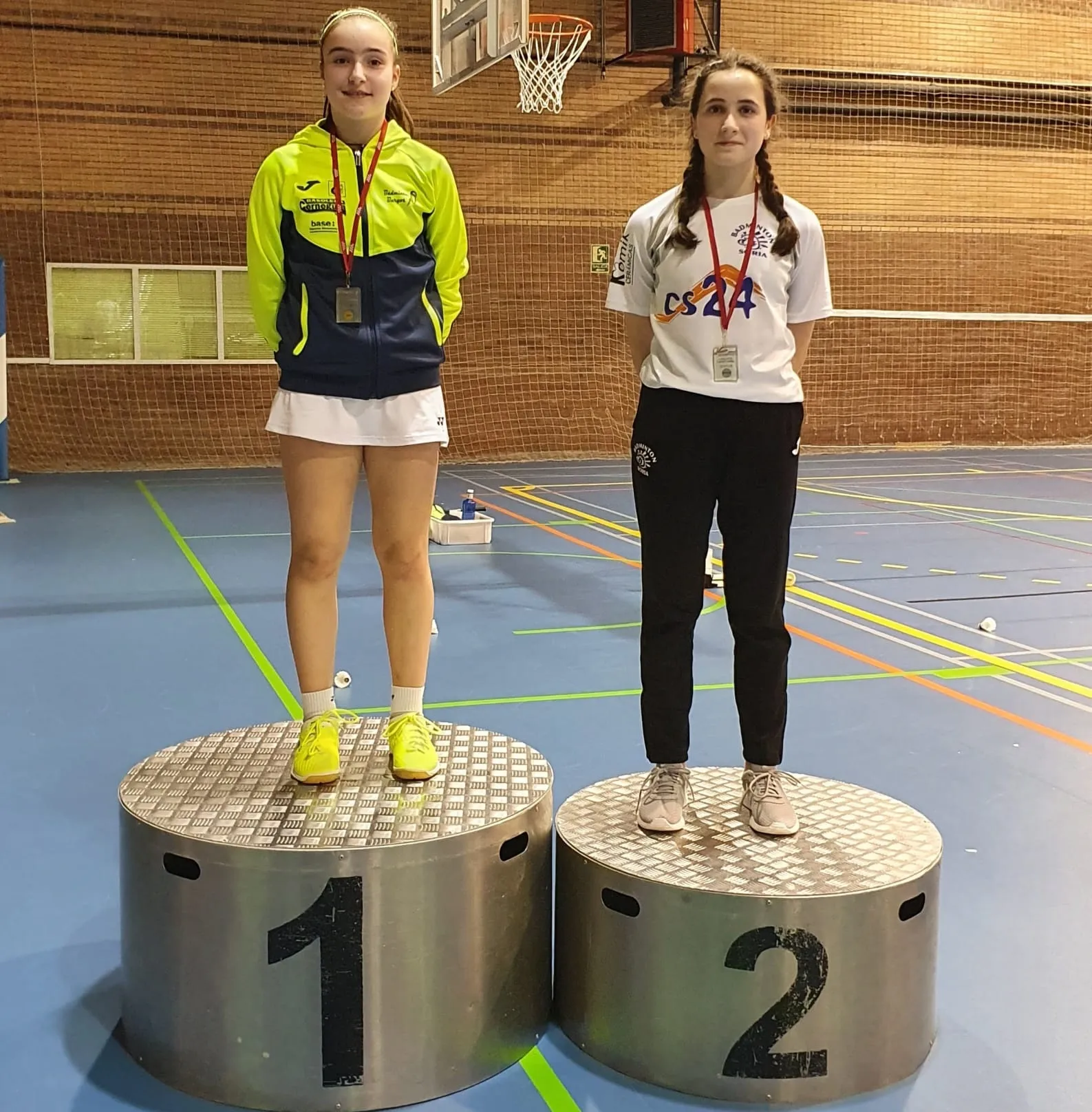 Las sorianas en el podio en Guadarrama. 