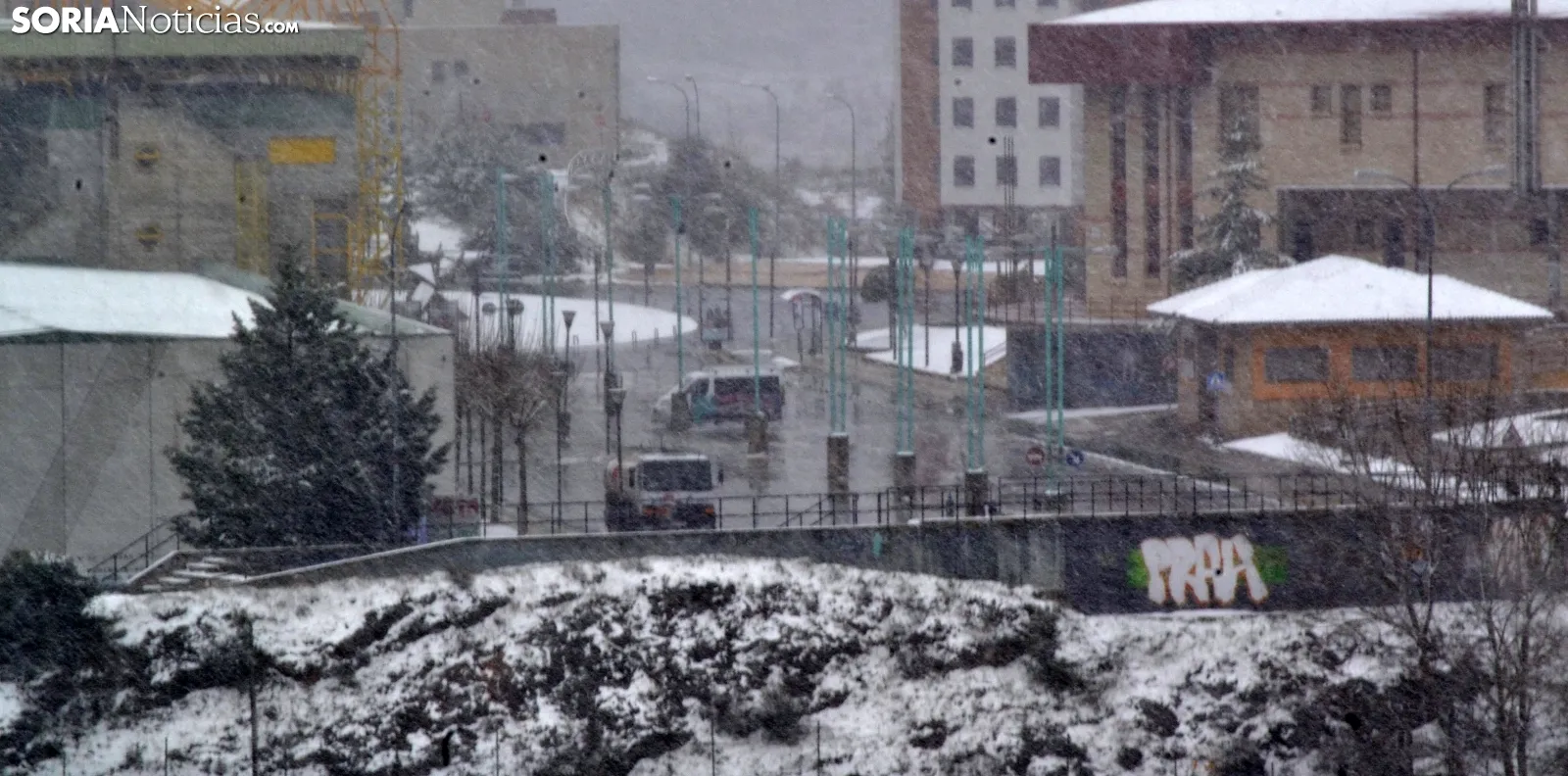 Nieve en Los Pajaritos, en la capital. /SN