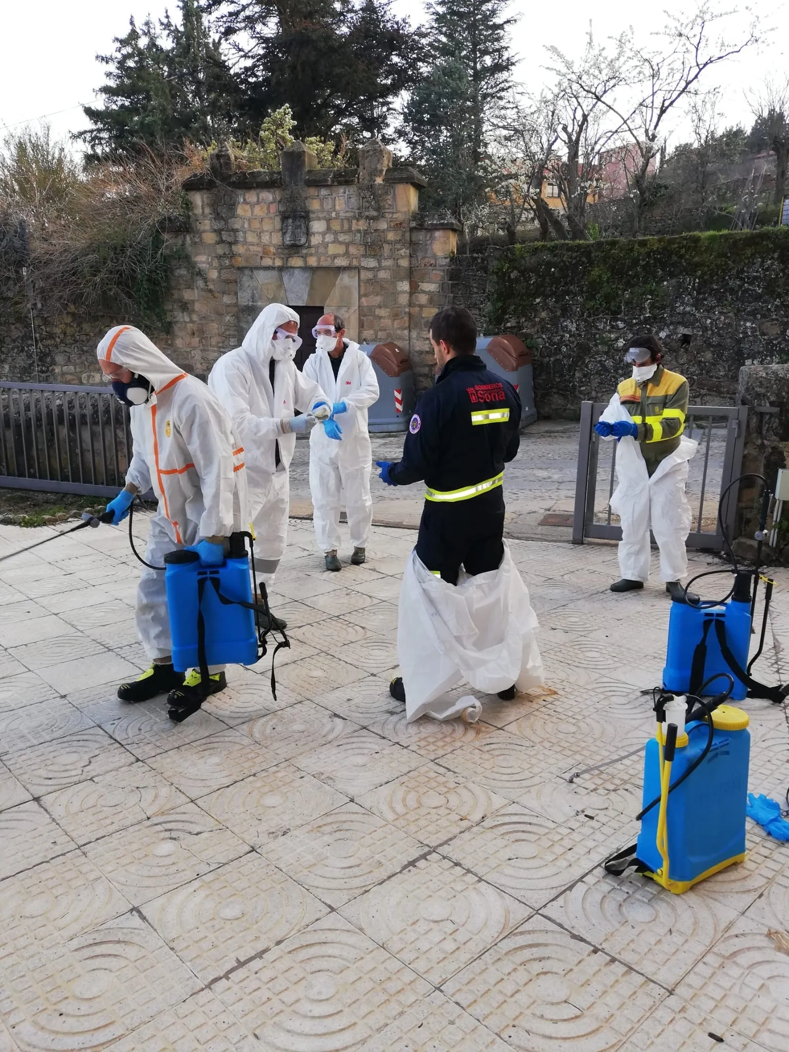 Servicio de desinfección de los Bomberos de Soria.