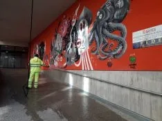 Servicio de desinfección de los Bomberos de Soria.