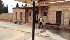 Una imagen de las actuaciones llevadas a cabo este lunes por la UME. /Subdelegación