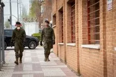 Una imagen de la presencia militar este jueves en Soria. /María Ferrer