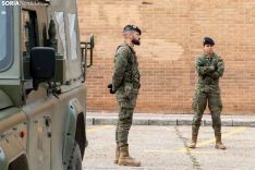 Una imagen de la presencia militar este jueves en Soria. /María Ferrer