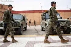 Una imagen de la presencia militar este jueves en Soria. /María Ferrer