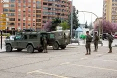 Una imagen de la presencia militar este jueves en Soria. /María Ferrer