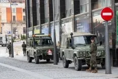 Una imagen de la presencia militar este jueves en Soria. /María Ferrer